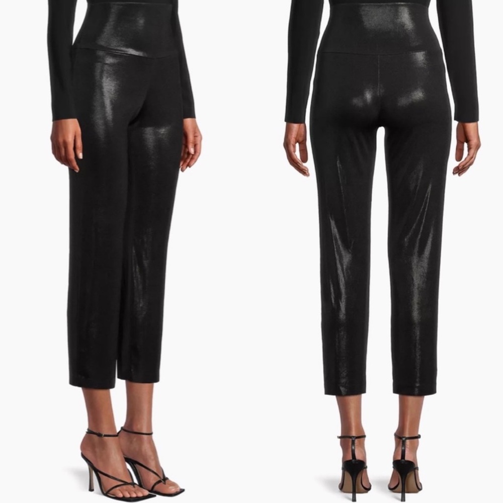 Norma Kamali Pencil Pant Black Free People Metallic NEW